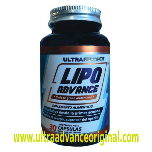 Frasco de lipo advance, de 30 capsulas