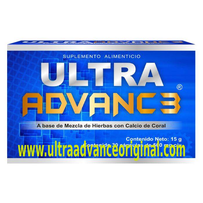 Caja de Ultra advance, la azul, con 30 cápsulas.